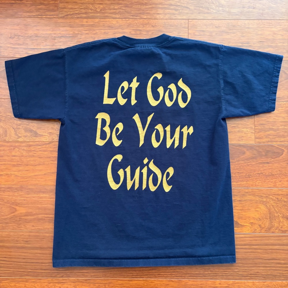 Tune In To God Soap Opera Parody Men's T-Shirt Size M Navy Blue Religious